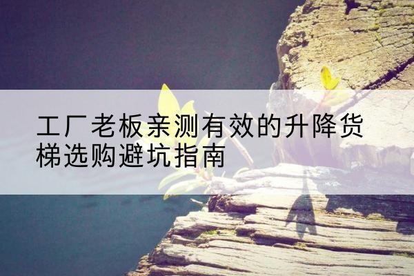 金平升降货梯怎么选-工厂老板亲测有效的升降货梯选购避坑指南
