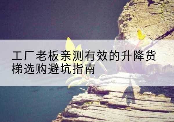 金平升降货梯怎么选-工厂老板亲测有效的升降货梯选购避坑指南
